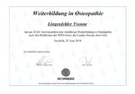 Zertifikat Weiterbildung Osteopathie